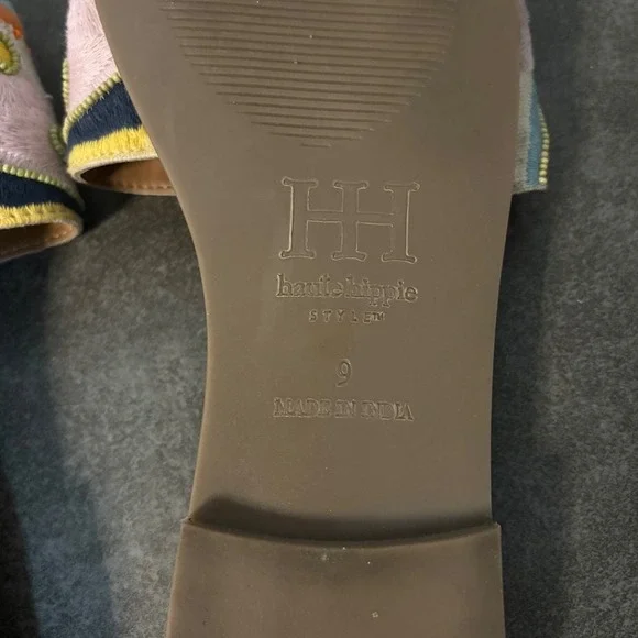 Haute Hippie Sandals Beaded Embroidered Slip on Women's sz 9 Boho Hippie Spring - Picture 8 of 10